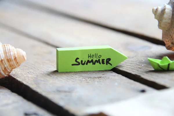 Bonjour Summer Concept Créatif Arrière Plan Pour Saison Tropicale Relax — Photo