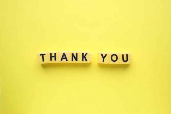 Thank You Concept Inscription Yellow Background — Stock fotografie
