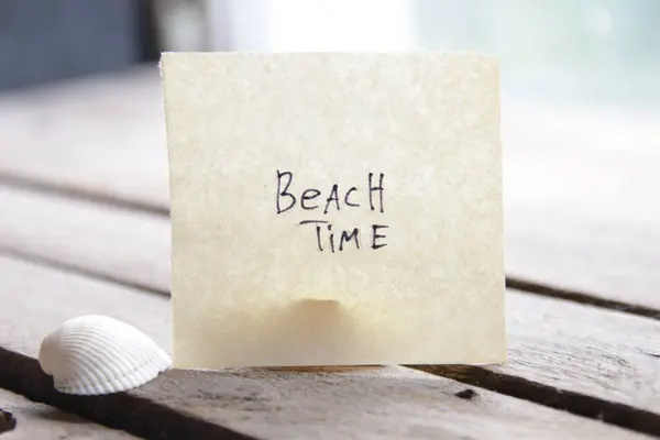 Beach Time Tag Kreativt Koncept Sommarbakgrund — Stockfoto