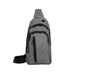 Compact Grey Sling Backpack with Multiple Zippered Pockets  Stylish and Functional Crossbody Bag for Daily Use, Travel, and Outdoor Activities clipart