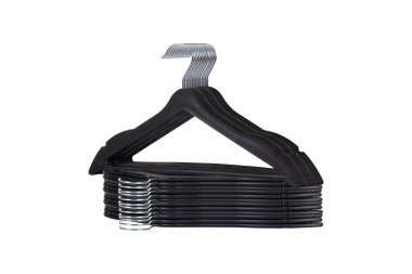 Metal Kancalı Dayanıklı Siyah Plastik Askılar - Dolapları, Gardıropları ve Çamaşırhaneleri Düzenlemek için ideal
