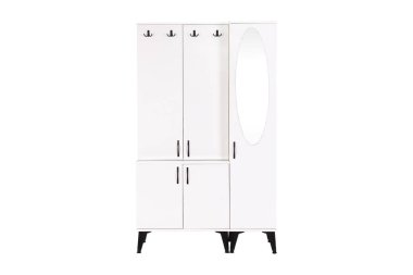 Ayna ve Kancalı Modern Ahşap Gardırop - Yatak Odaları ve Girişleri için Moda Depolama Çözümü