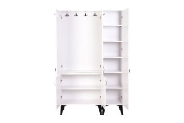 Ayna ve Kancalı Modern Ahşap Gardırop - Yatak Odaları ve Girişleri için Moda Depolama Çözümü