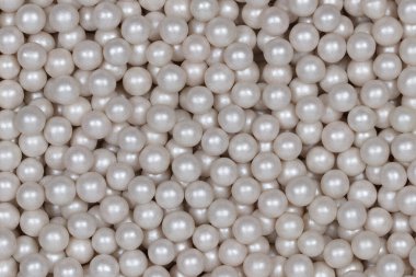 Zarif İnci Beyaz Şeker Boncukları Arkaplanı - Pearly Shimmer Efektli Lüks Düğün Pastası Dekoratif Şablonu - Modern Şekerleme Dokuma Fotoğrafı