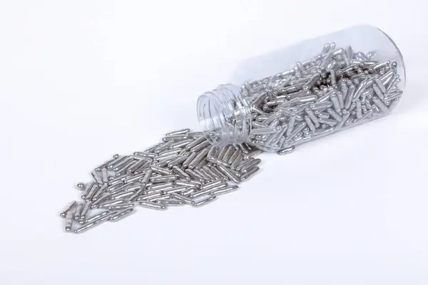 Plastik Şişe Parlak Yenilebilir Pasta Dekorasyonları, Çörekler ve Fırın 'dan dökülen Gümüş Şeker Şekerleri