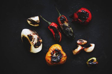 burnt chilies for mexican sauce, spicy food in mexico city Latin America