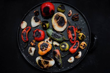 burnt chilies for mexican sauce, spicy food in mexico city Latin America