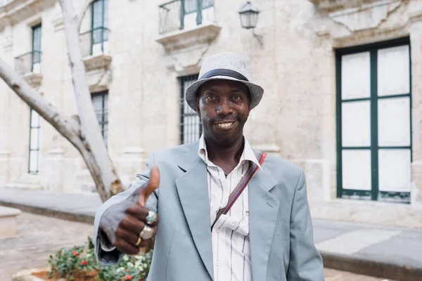 Retrato Músico Negro Calle Habana América Latina Afroamericanos Caribeños —  Fotos de Stock