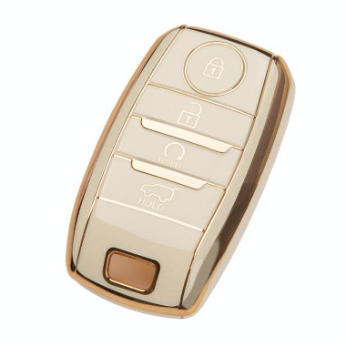 Beyaz arka planda beyaz araba anahtarları. Farklı araba modelleri için araba anahtarlığı.