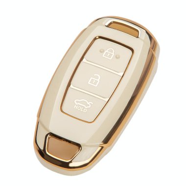 Beyaz arka planda beyaz araba anahtarları. Farklı araba modelleri için araba anahtarlığı.