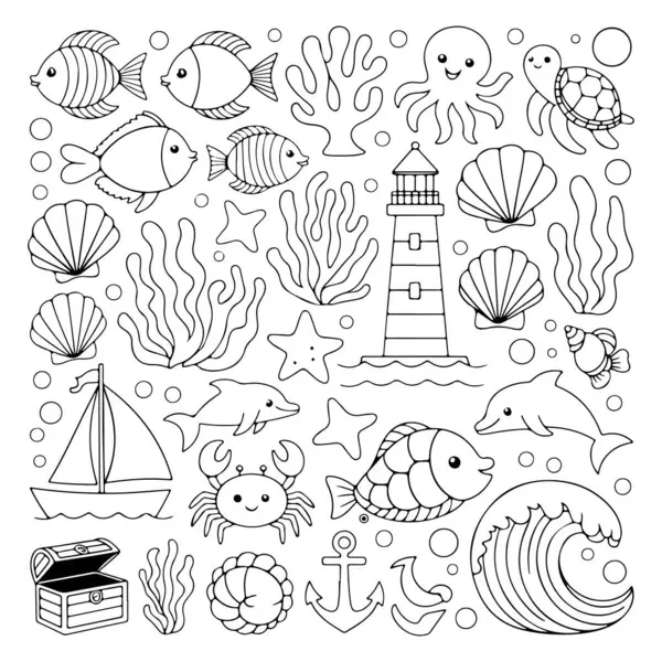 Beyaz arka planda bir karalama seti. El çizimi soyut karalama beyaz arkaplanda izole.