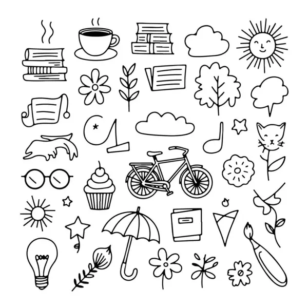 Beyaz arka planda soyut karalama seti. El çizimi soyut karalama beyaz arkaplanda izole.