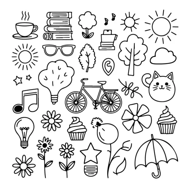 Beyaz arka planda soyut karalama seti. El çizimi soyut karalama beyaz arkaplanda izole.