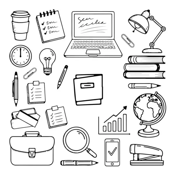 Beyaz arka planda çalışma alanı çizimleri. El çizimi soyut karalama beyaz arkaplanda izole.