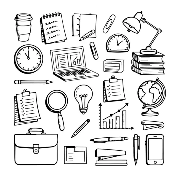 Beyaz arka planda çalışma alanı çizimleri. El çizimi soyut karalama beyaz arkaplanda izole.