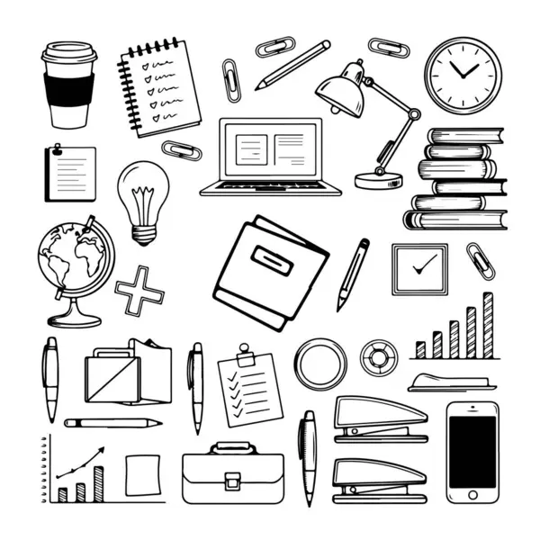 Beyaz arka planda çalışma alanı çizimleri. El çizimi soyut karalama beyaz arkaplanda izole.