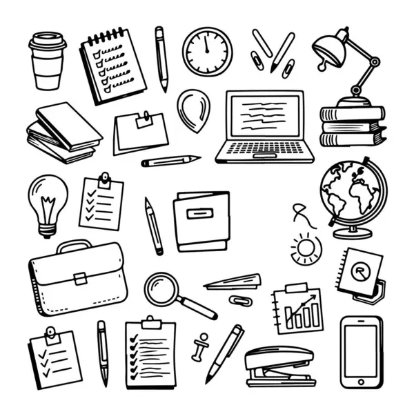 Beyaz arka planda çalışma alanı çizimleri. El çizimi soyut karalama beyaz arkaplanda izole.