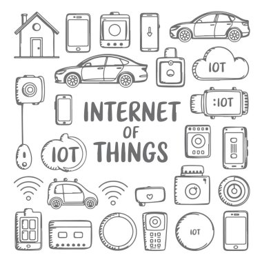 İnternetteki bir sürü şey beyaz arka plana karalama yapıyor. El çizimi soyut karalama beyaz arkaplanda izole.