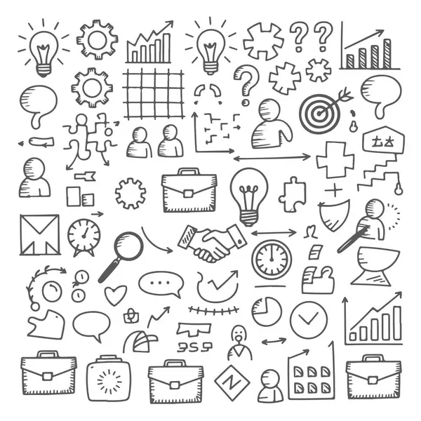 Beyaz arka planda danışmanlık karalama seti. El çizimi soyut karalama beyaz arkaplanda izole.