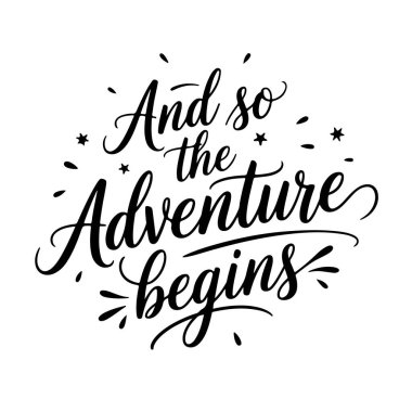 Ve böylece Macera, Beyaz Arkaplanda Vektör Tasarımı Başlıyor