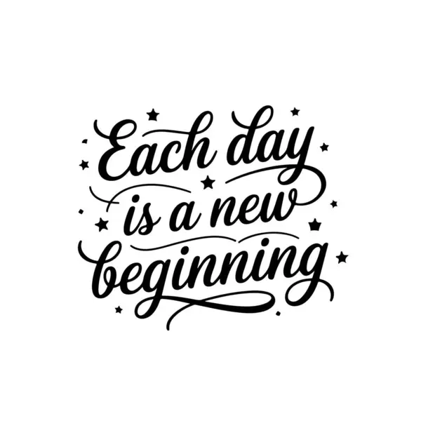 Her gün yeni bir başlangıçtır. Beyaz Arkaplanda Vektör Tasarımı İzole Edildi