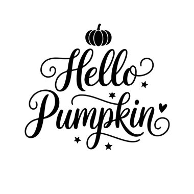 Merhaba balkabağım. Sonbahar Vektör Tasarımı Beyaz Arkaplanda İzole Edildi