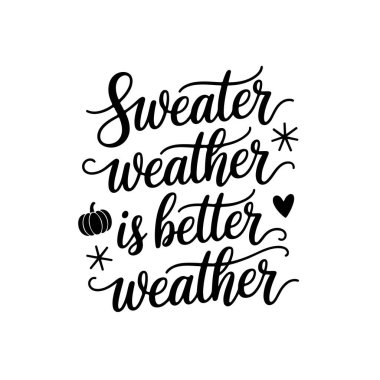 Süveter havası daha güzel. Sonbahar Vektör Tasarımı Beyaz Arkaplanda İzole Edildi