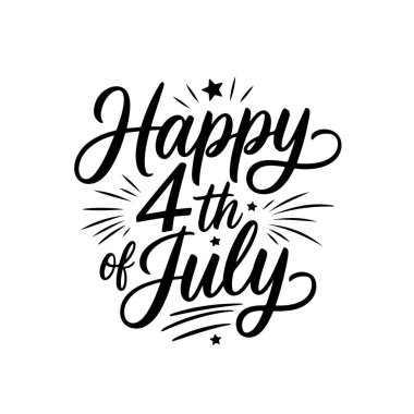 4 Temmuz kutlu olsun. 4 Temmuz Vektör Tasarımı Beyaz Arkaplanda İzole Edildi