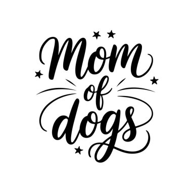 Köpeklerin annesi. Beyaz Arkaplanda Vektör Tasarımı İzole Edildi