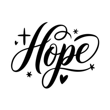 Umut. Beyaz Arkaplanda Hristiyan Alıntı Vektörü Tasarımı İzole Edildi