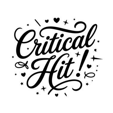 Kritik vuruş! Oyuncu Alıntı Vektörü Tasarımı Beyaz Arkaplanda İzole Edildi