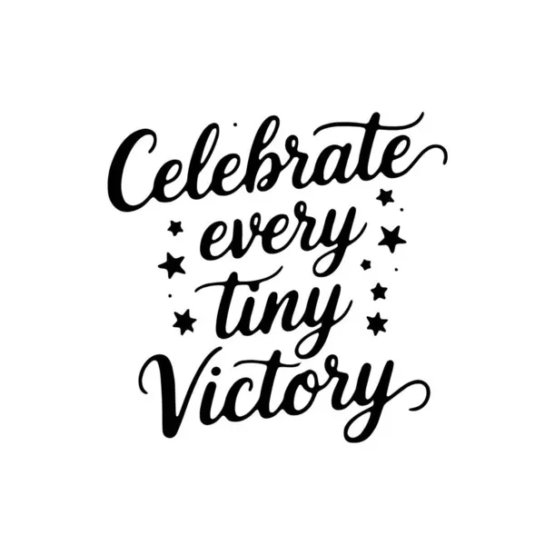 Her küçük zaferi kutlayın. Beyaz Arkaplanda Vektör Tasarımı İzole Edildi