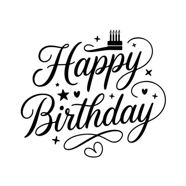 Happy Birthday. Birthday Quote Vector Design Isolated on White Background