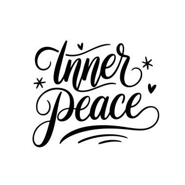 İç huzur. Kişisel Aşk Alıntısı Tasarımı Beyaz Arkaplanda İzole Edildi