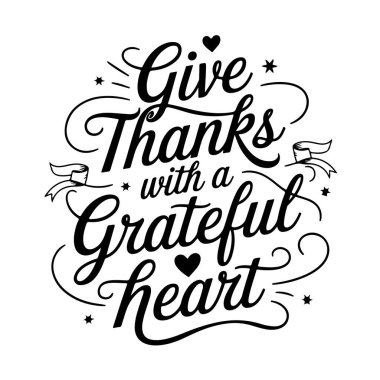 Minnettar Kalple Teşekkür Et. Şükran Günü Tırnak Tasarımı Beyaz Arkaplanda İzole Edildi