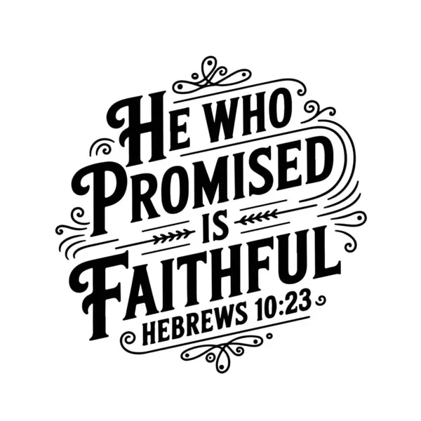 Söz veren sadık İbraniler 10: 23, Vektör Tasarımı Beyaz Arkaplanda İzole
