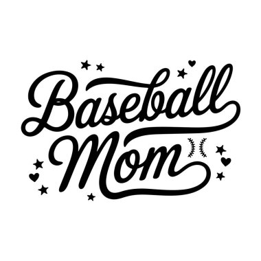 Beyzbol annesi. Beyzbol Alıntı Vektörü Tasarımı Beyaz Arkaplanda İzole Edildi