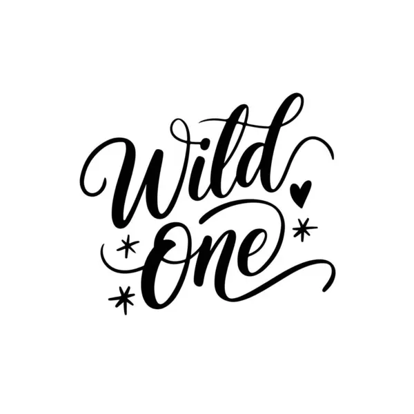 Vahşi olan. Beyaz Arkaplanda Bebek Duşu Alıntı Vektörü Tasarımı İzole Edildi