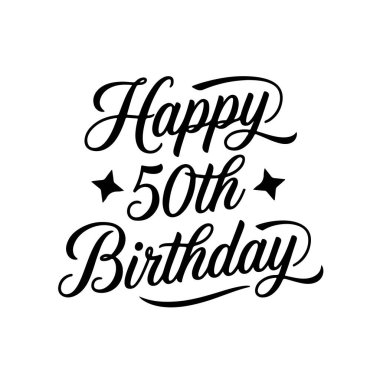 50. doğum günün kutlu olsun. Beyaz Arkaplanda Doğumgünü Vektör Tasarımı İzole Edildi