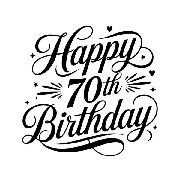 С 70-летием. День рождения векторный дизайн изолирован на белом фоне
