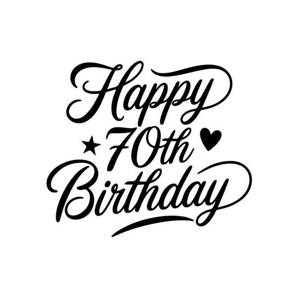 С 70-летием. День рождения векторный дизайн изолирован на белом фоне
