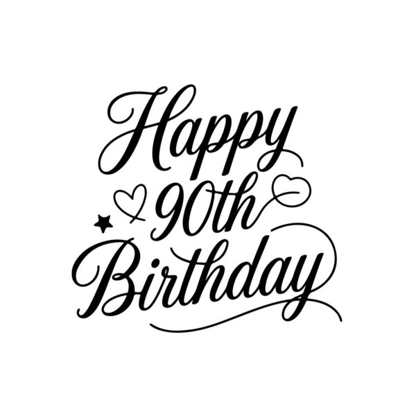 С 90-летием. День рождения векторный дизайн изолирован на белом фоне