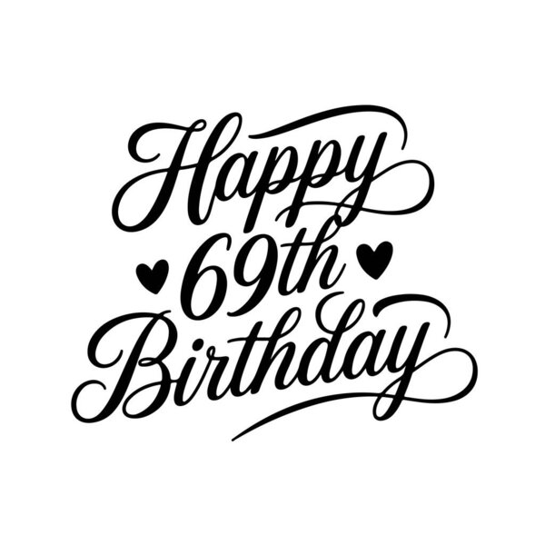 С 69-летием. День рождения векторный дизайн изолирован на белом фоне