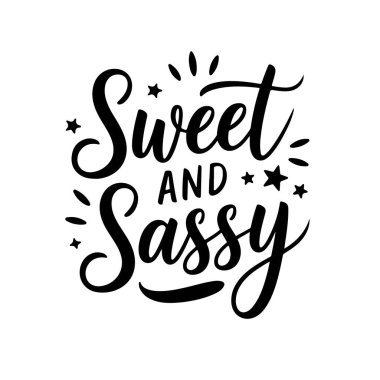 Tatlı ve arsız. Beyaz Arkaplanda Vektör Tasarımı İzole Edildi