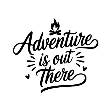 Macera orada bir yerde. Kamp Tırnak Vektörü Tasarımı Beyaz Arkaplanda İzole Edildi