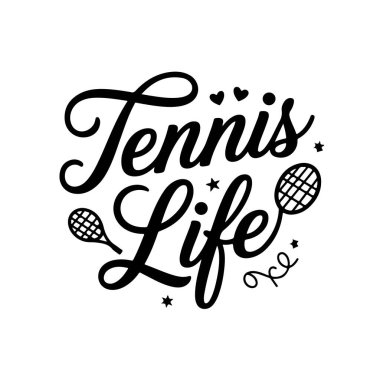 Tenis Hayatı. Beyaz Arkaplanda Tenis Tırnak Vektörü Tasarımı İzole Edildi