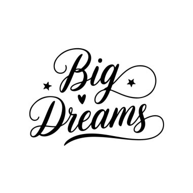 Büyük Hayaller. Beyaz Arkaplanda Alıntı Vektörü Tasarımı İzole Edildi