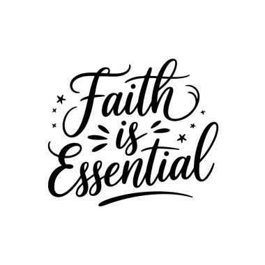 İnanç gereklidir. Beyaz Arkaplanda Vektör Tasarımı İzole Edildi