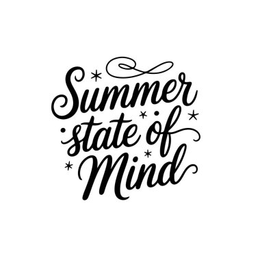 Yaz ruh hali. Beyaz Arkaplanda Yaz Vektörü Tasarımı İzole Edildi