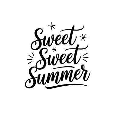 Tatlı tatlı yaz. Beyaz Arkaplanda Yaz Vektörü Tasarımı İzole Edildi